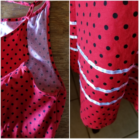 HEARTS & ROSES swing sundress RED POLKA DOT 18 - Picture 4 of 4